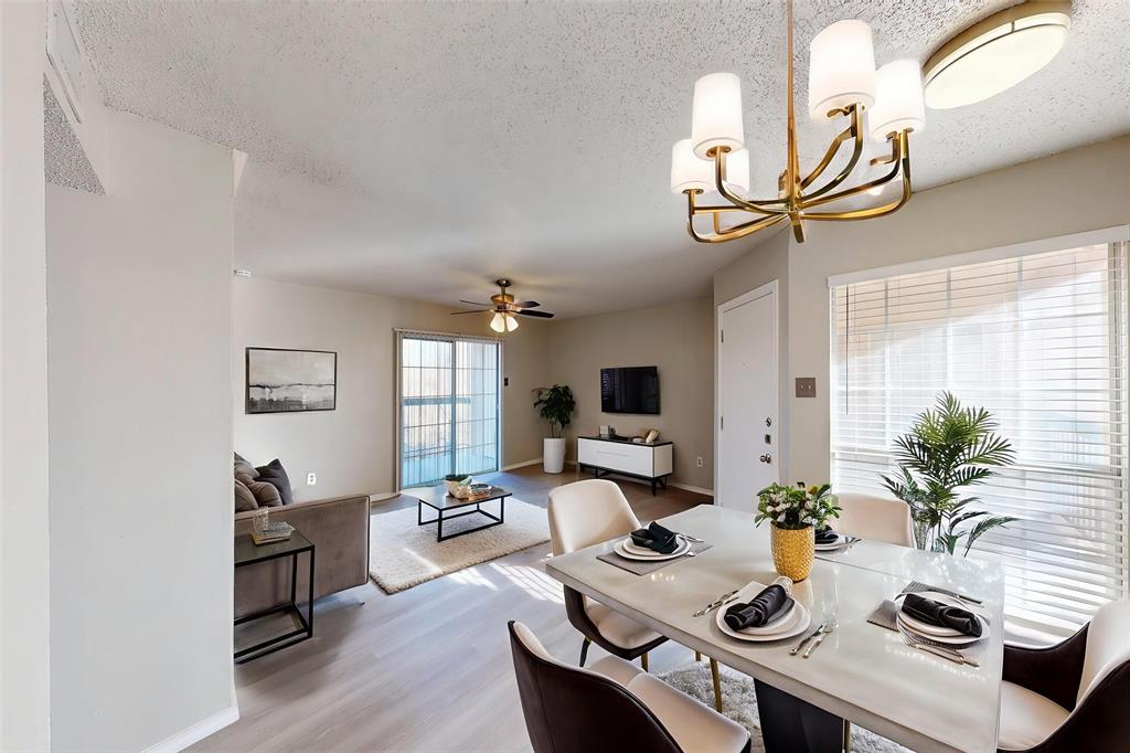 12484 Abrams Road, Unit 2121 Dallas, TX 75243 - Photo 10 of 27 a view of a workspace with furniture and a kitchen