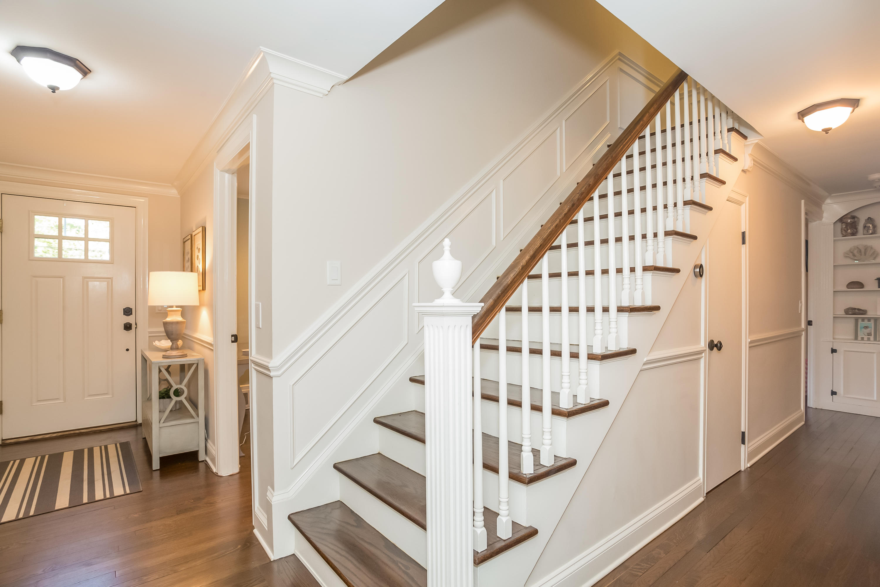 23 Rocaton Road Darien, CT 06820 - Photo 16 of 36 a view of entryway with wooden floor and stairs