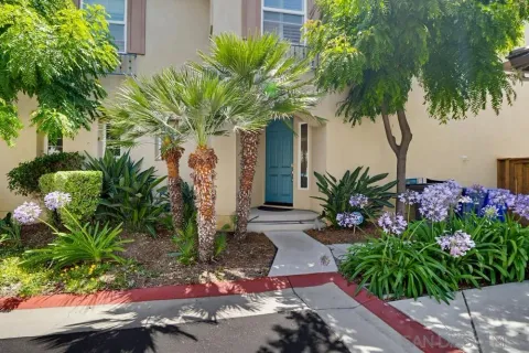 a plant in front of a house