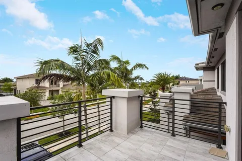 a view of a terrace with a garden