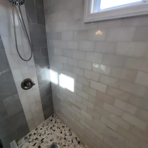 a bathroom with a shower