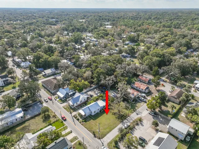 an aerial view of multiple house