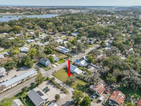 an aerial view of multiple house