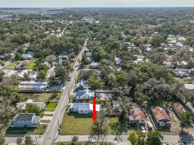 an aerial view of multiple house