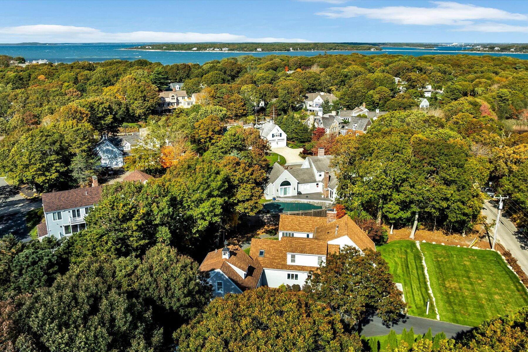 14 Ryder Road North Falmouth, MA 02556 - Photo 72 of 85 an aerial view of residential houses with outdoor space and trees