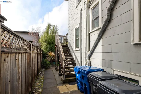 a balcony with chairs