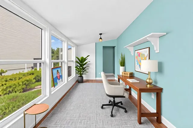 a bathroom with a sink vanity and a mirror