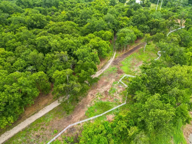 a view of a yard with a tree