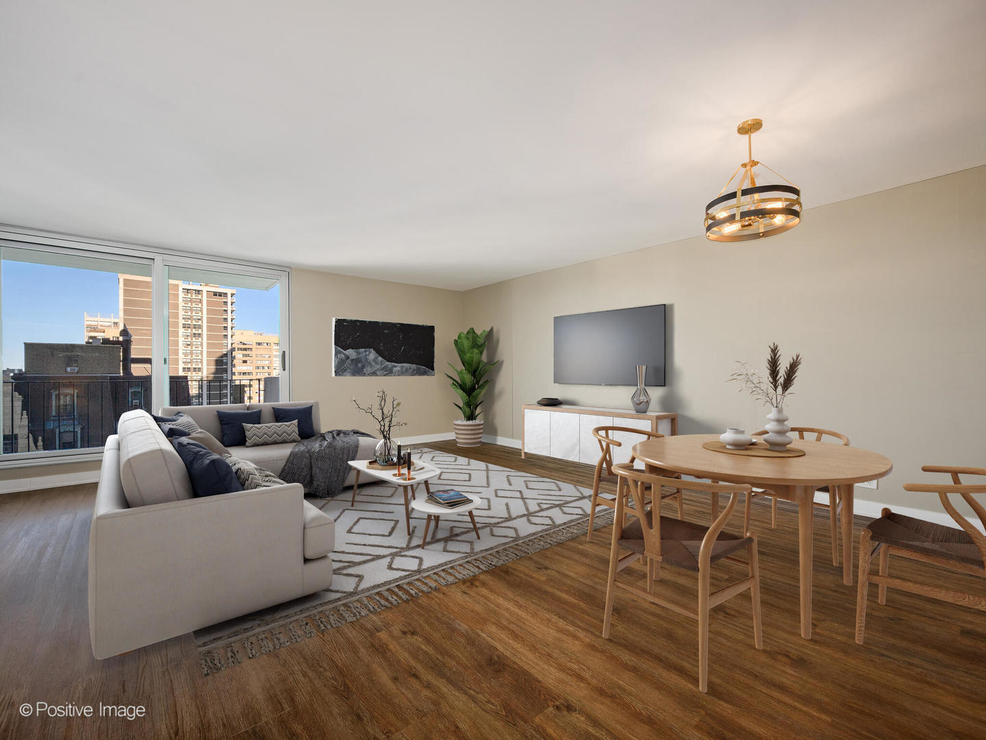 6033 North Sheridan Road, Unit 18K Chicago, IL 60660 - Photo 4 of 36 a living room with furniture and a flat screen tv