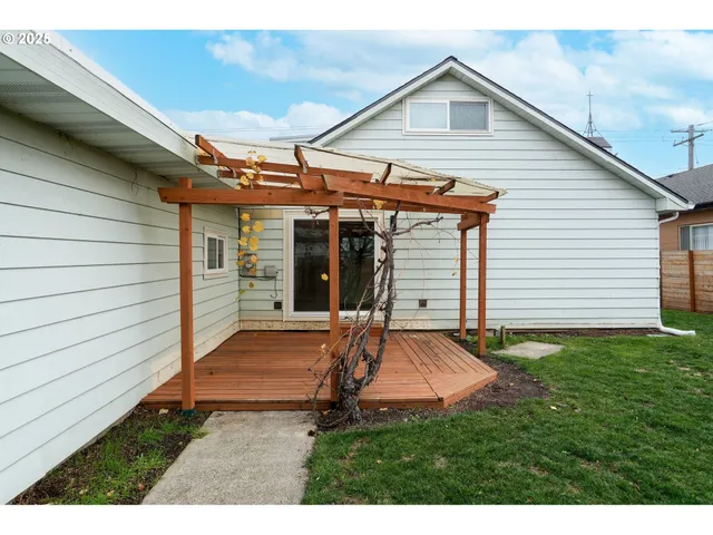 a view of a backyard with a garden