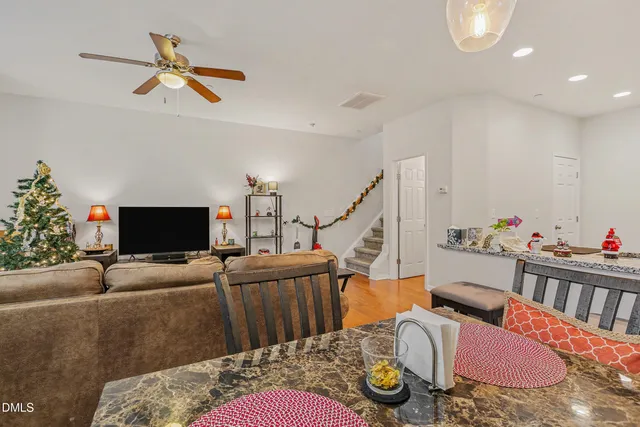 a living room with furniture