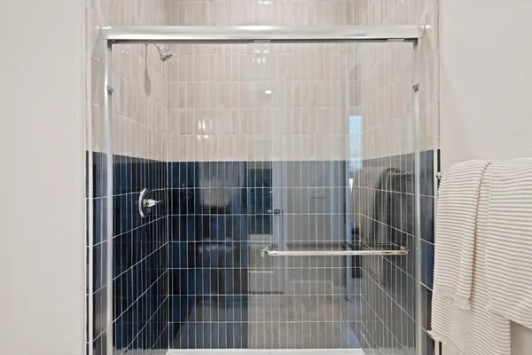 a bathroom with a shower