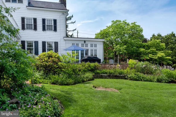 a building view with a garden space