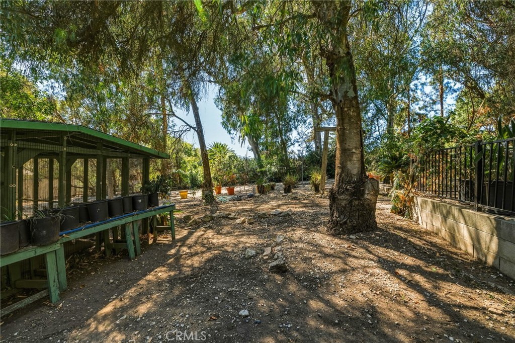 14 Johns Canyon Road Rolling Hills, CA 90274 - Photo 31 of 45 a view of a yard with wooden fence and trees