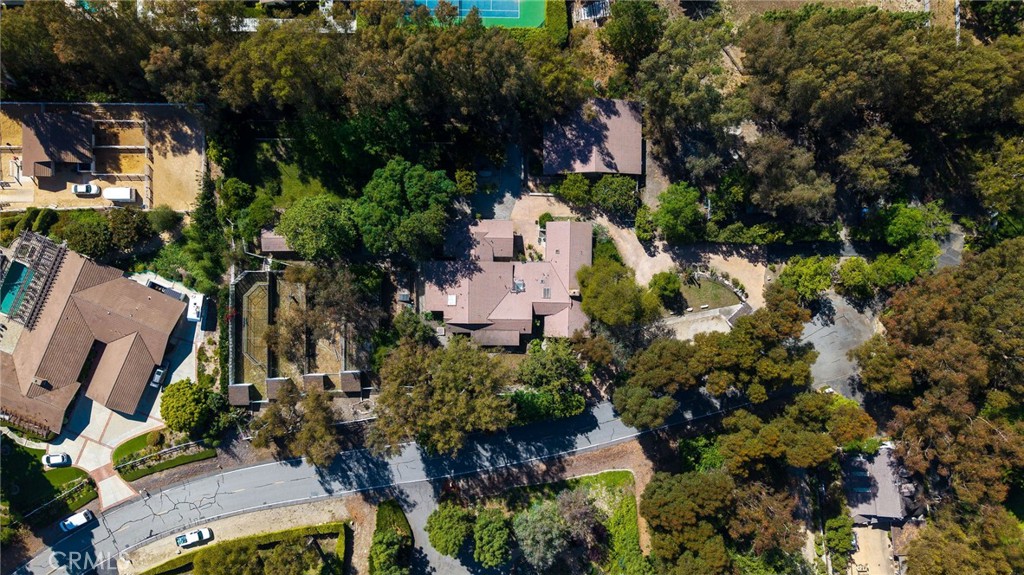 14 Johns Canyon Road Rolling Hills, CA 90274 - Photo 5 of 45 an aerial view of residential house with outdoor space and trees all around