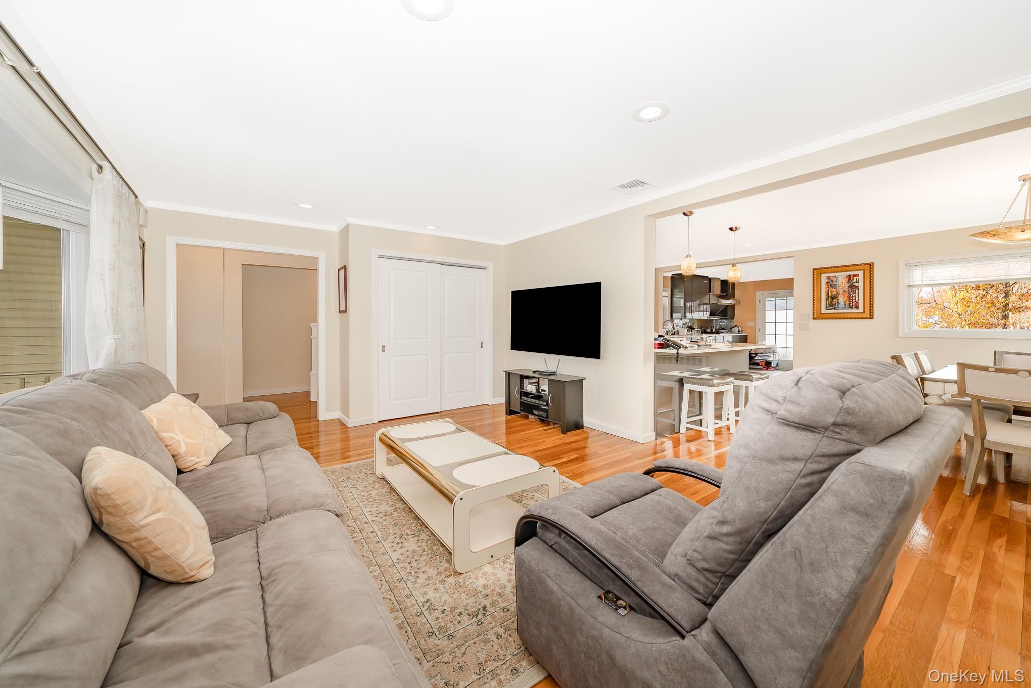 15 Chadwick Road Syosset, NY 11791 - Photo 17 of 35 a living room with furniture and a flat screen tv
