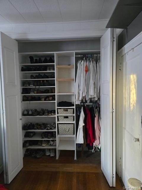 1003 Sacket Avenue Bronx, NY 10462 - Photo 21 of 28 a view of walk in closet with clothes and shoes