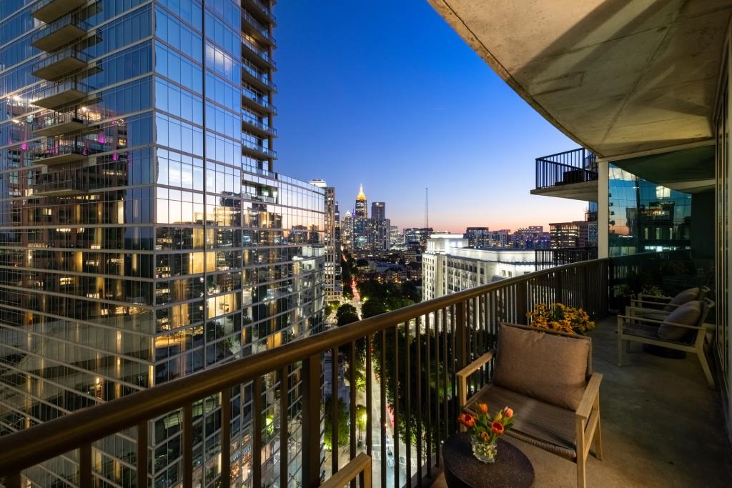 1080 Peachtree Street Northeast, Unit 1906 Atlanta, GA 30309 - Photo 15 of 46 a view of city from balcony