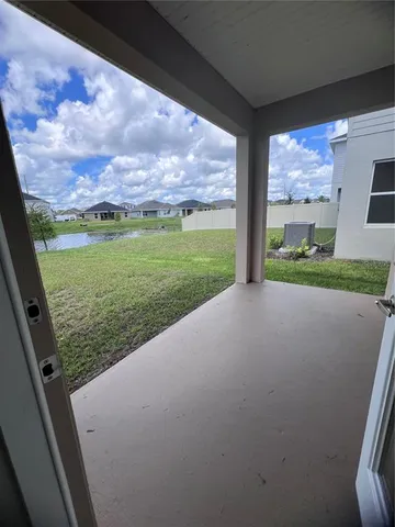 a view of balcony with mountain view