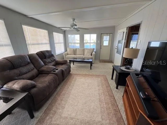 a living room with furniture