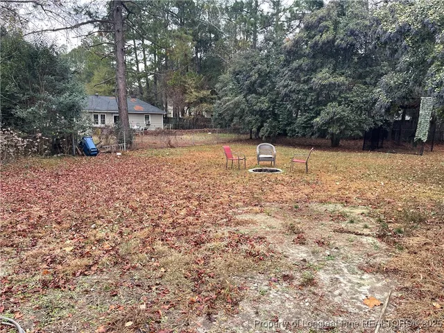 a backyard of a house with lots of green space