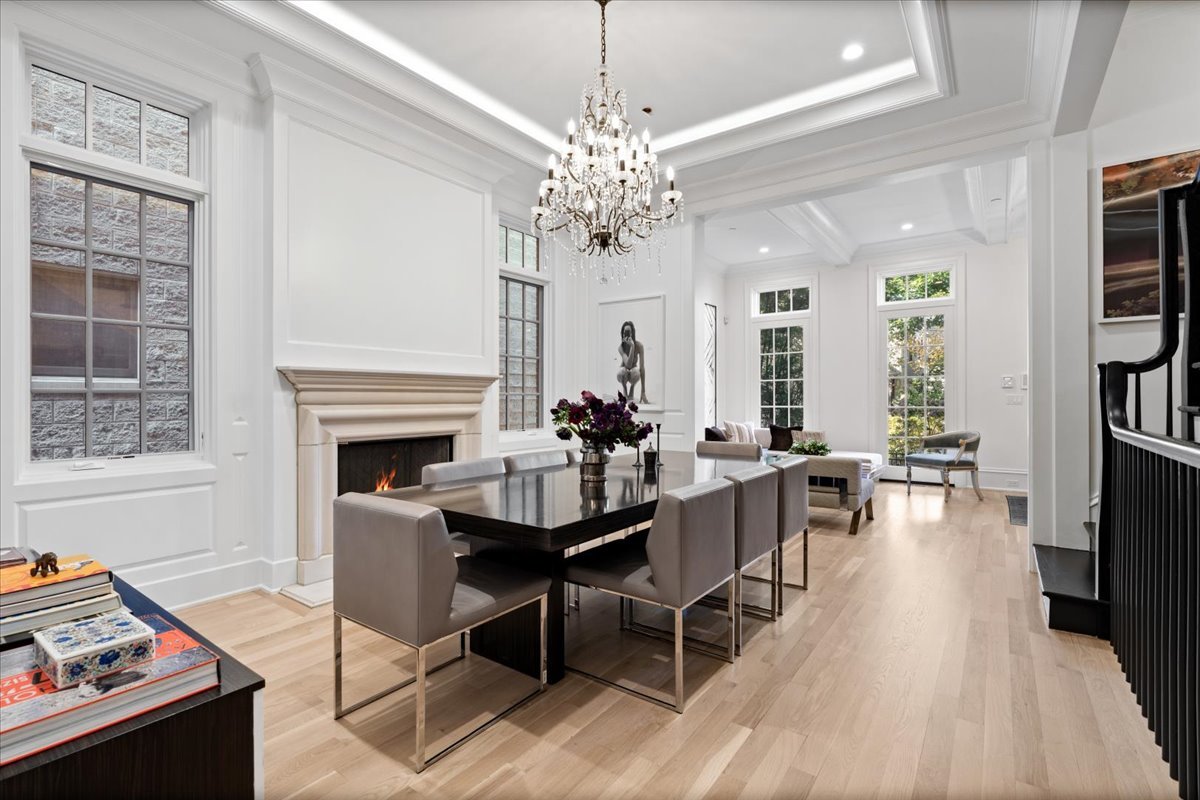 2633 North Dayton Street Chicago, IL 60614 - Photo 7 of 43 a view of a dining room with furniture and a chandelier