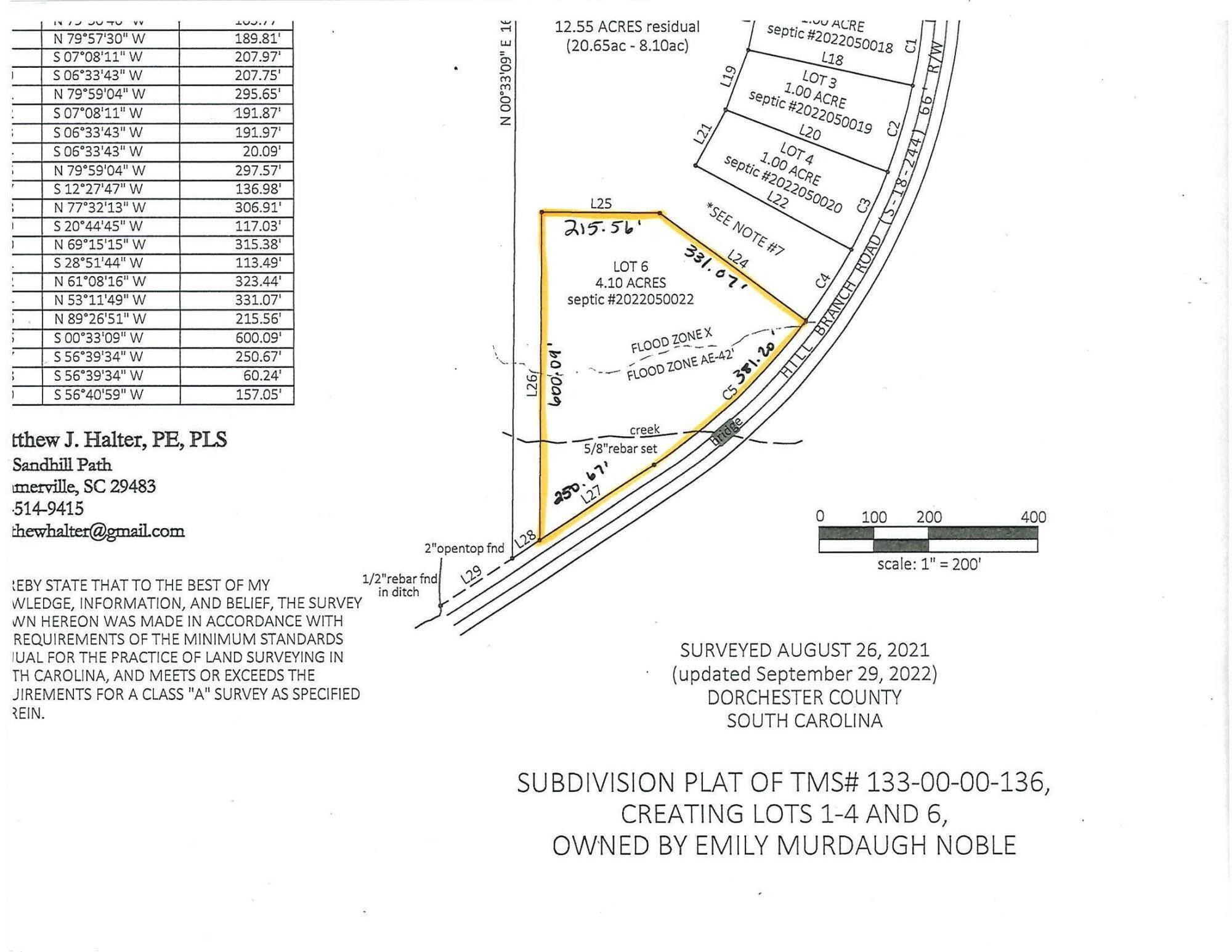 Lot 6 Hill Branch Road Ridgeville, SC 29472 - Photo 4 of 4 Lot 6 Hill Branch Survey