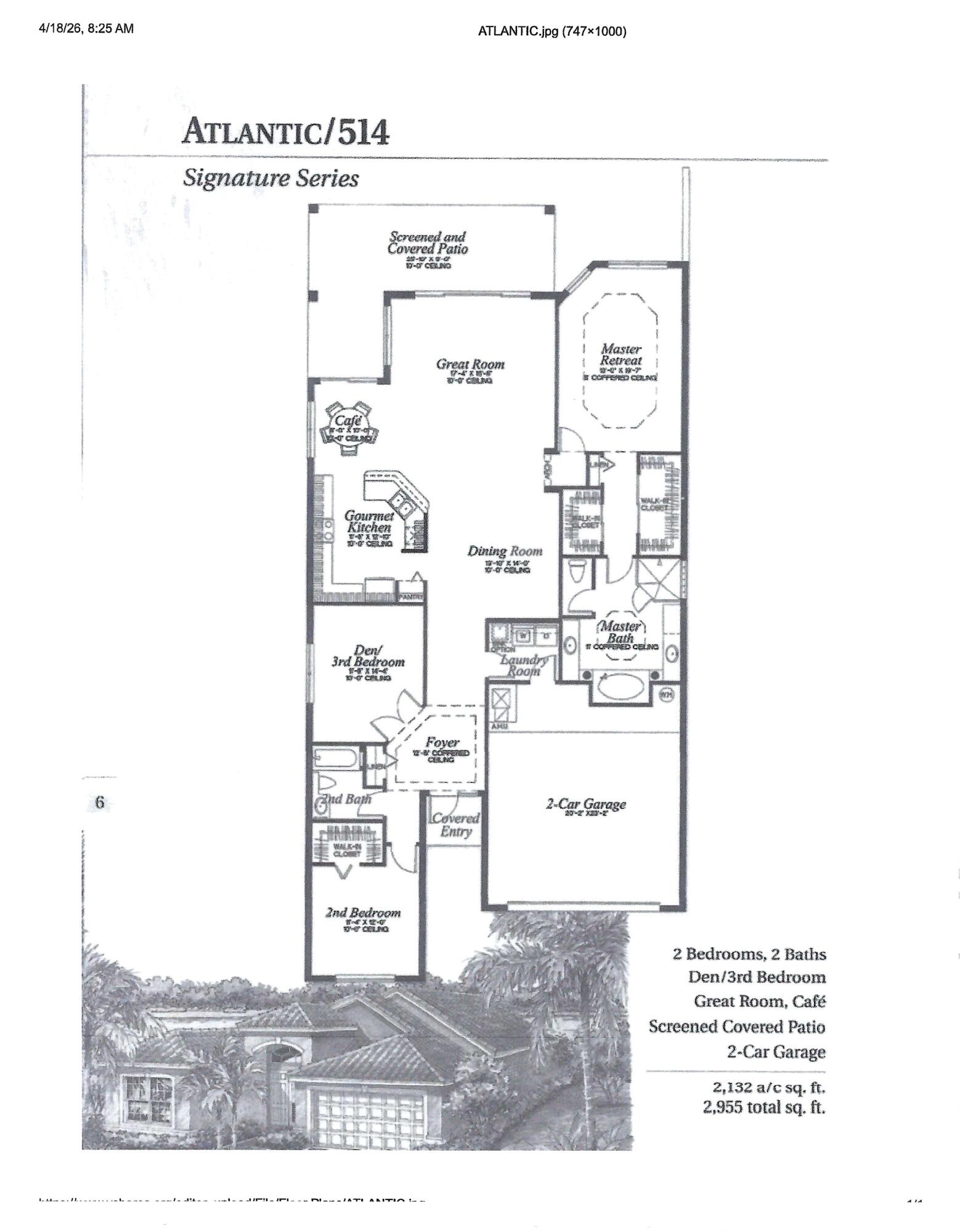 13063 Salinas Point Way Delray Beach, FL 33446 - Photo 43 of 43 Atlantic Floorplan Image