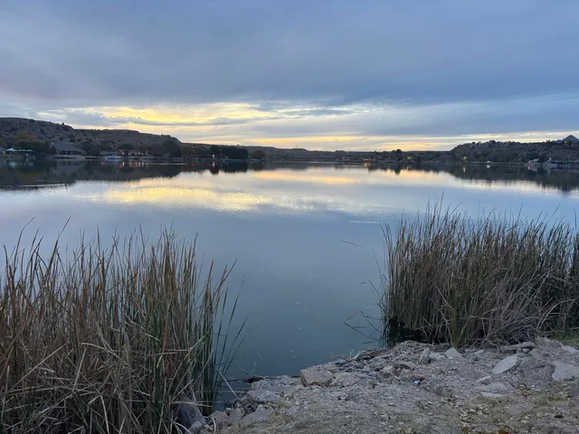 a view of lake and mountain