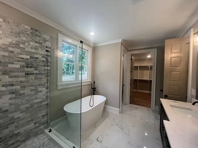 a bathroom with a shower