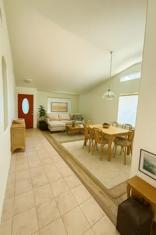 a living room with furniture