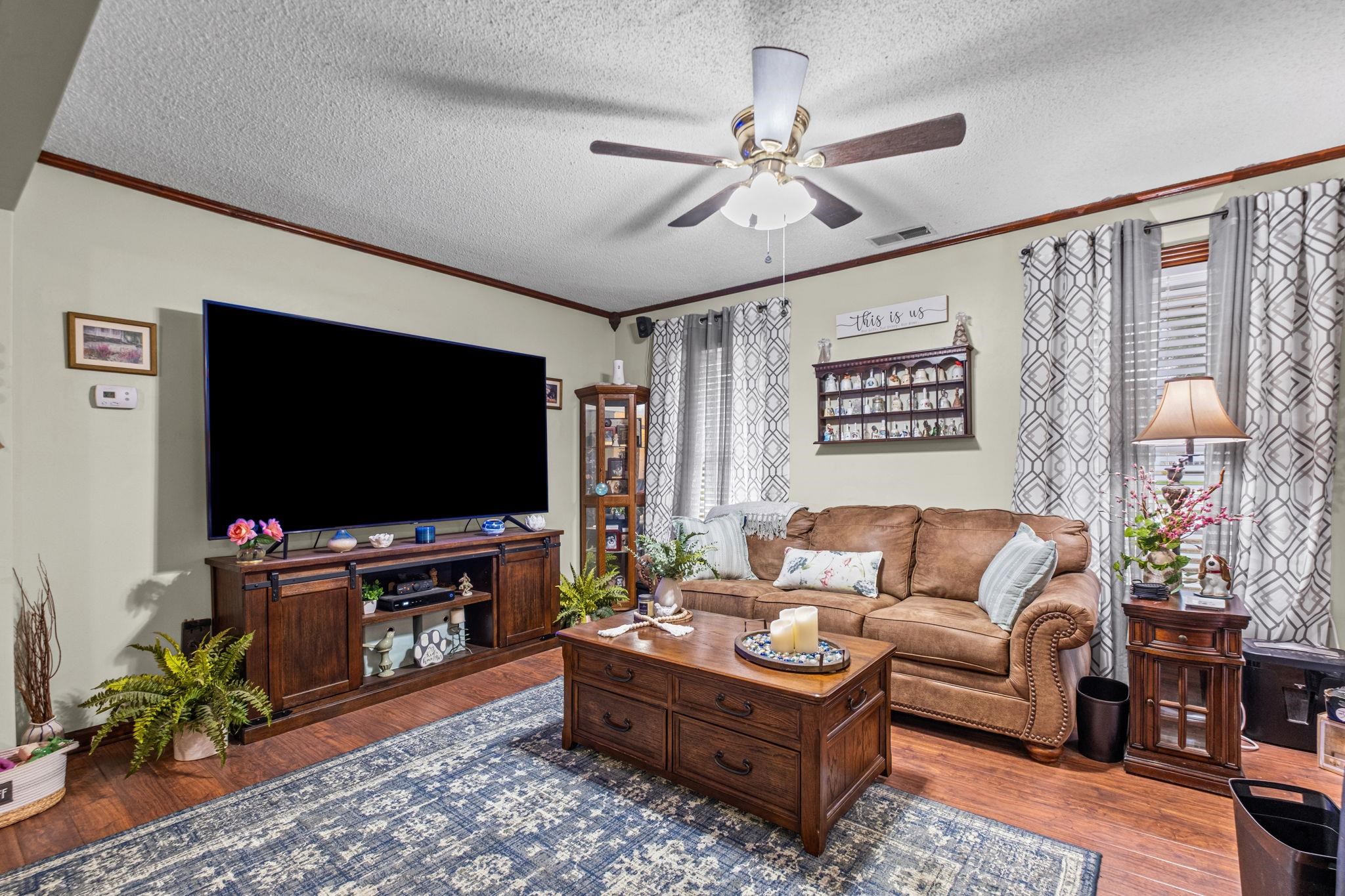 4572 Benoit Drive Memphis, TN 38141 - Photo 6 of 25 a living room with furniture and a flat screen tv