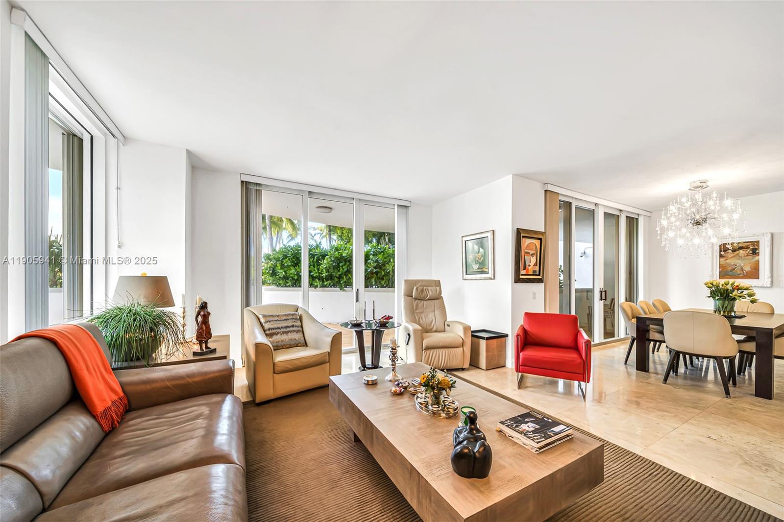 21050 Point Place, Unit 401 Aventura, FL 33180 - Photo 2 of 40 a living room with furniture and a large window