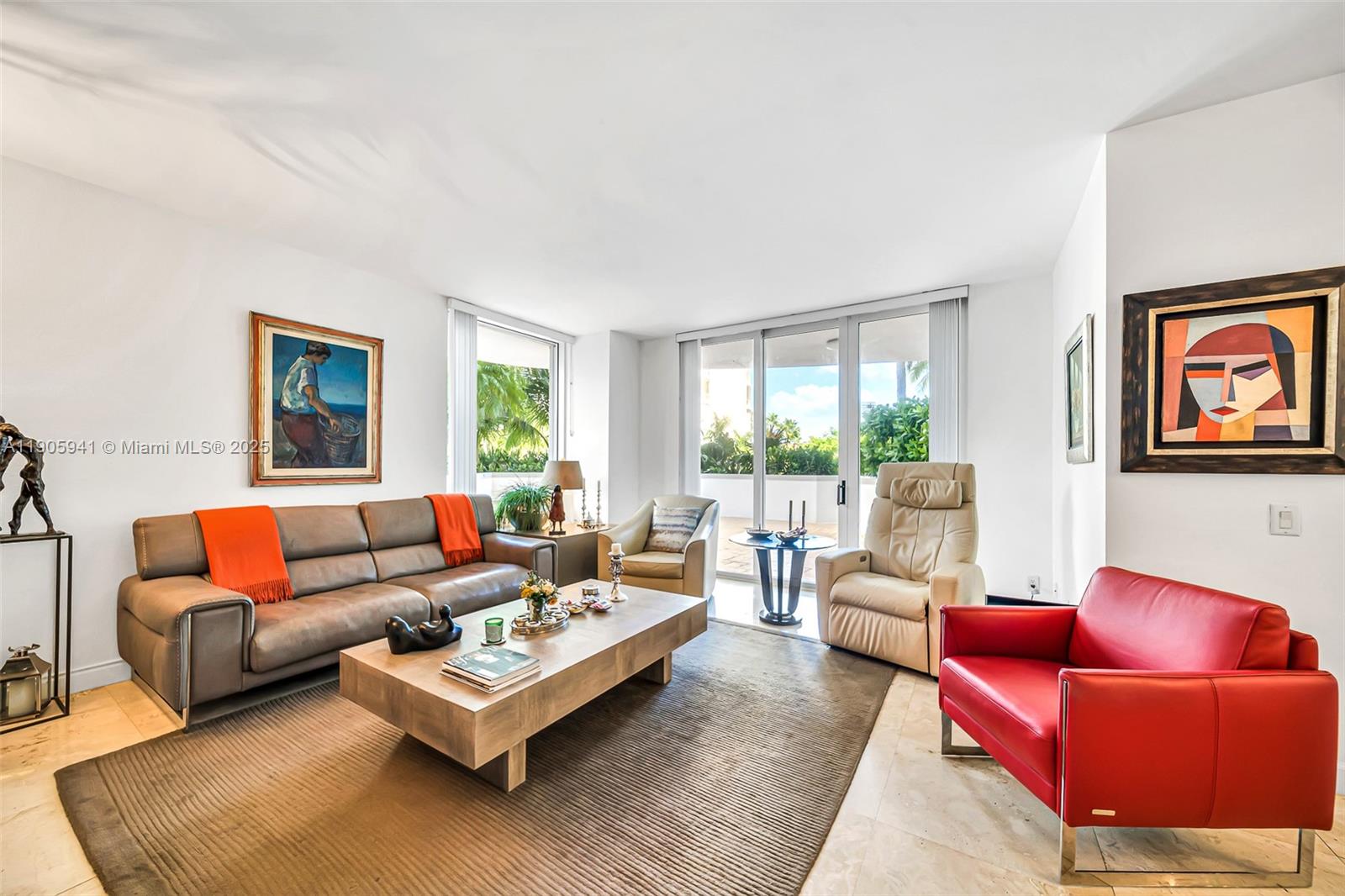 21050 Point Place, Unit 401 Aventura, FL 33180 - Photo 3 of 40 a living room with furniture and a large window