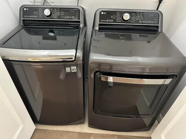 a close view of washer and dryer