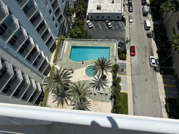 a view of balcony with city view