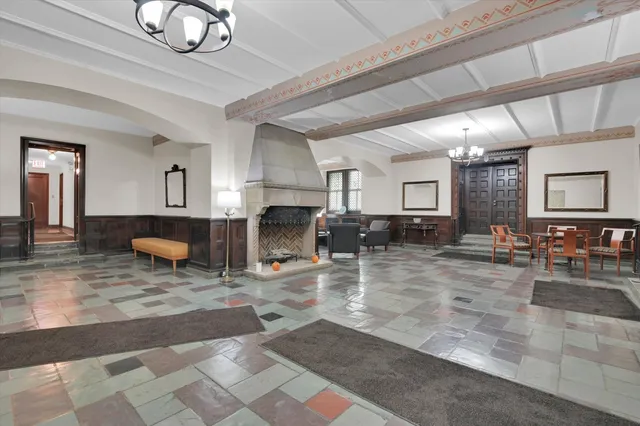 a view of living room and dining room