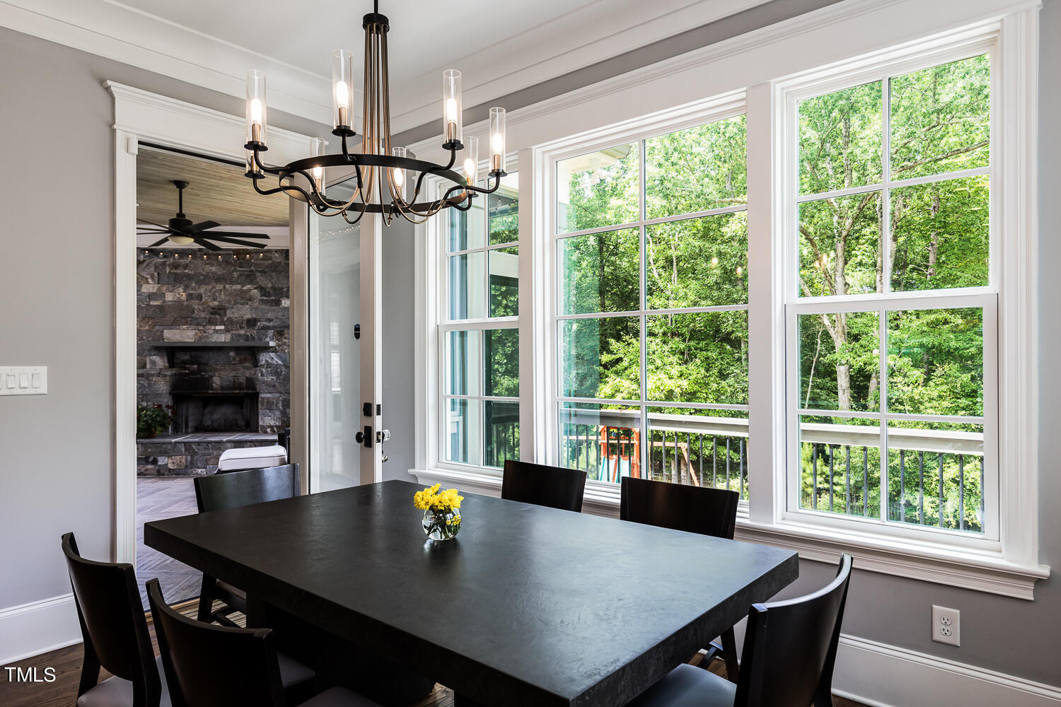 11405 Royal Amber Way Raleigh, NC 27614 - Photo 28 of 61 a view of a dining room with furniture window and outside view