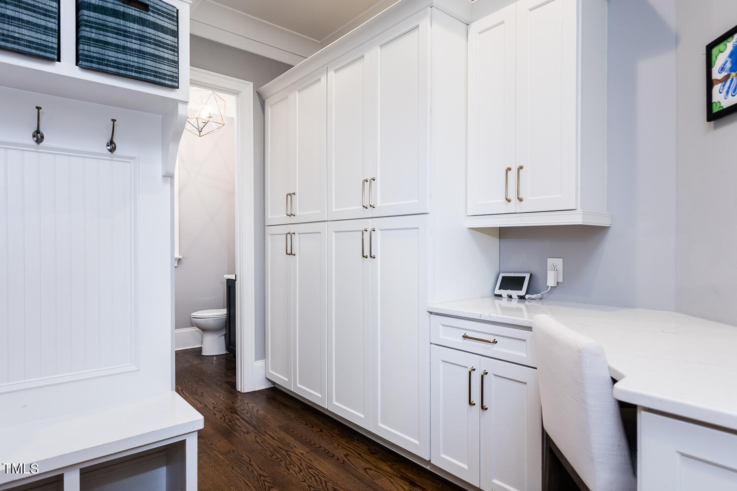 11405 Royal Amber Way Raleigh, NC 27614 - Photo 30 of 61 a kitchen with white cabinets and white appliances