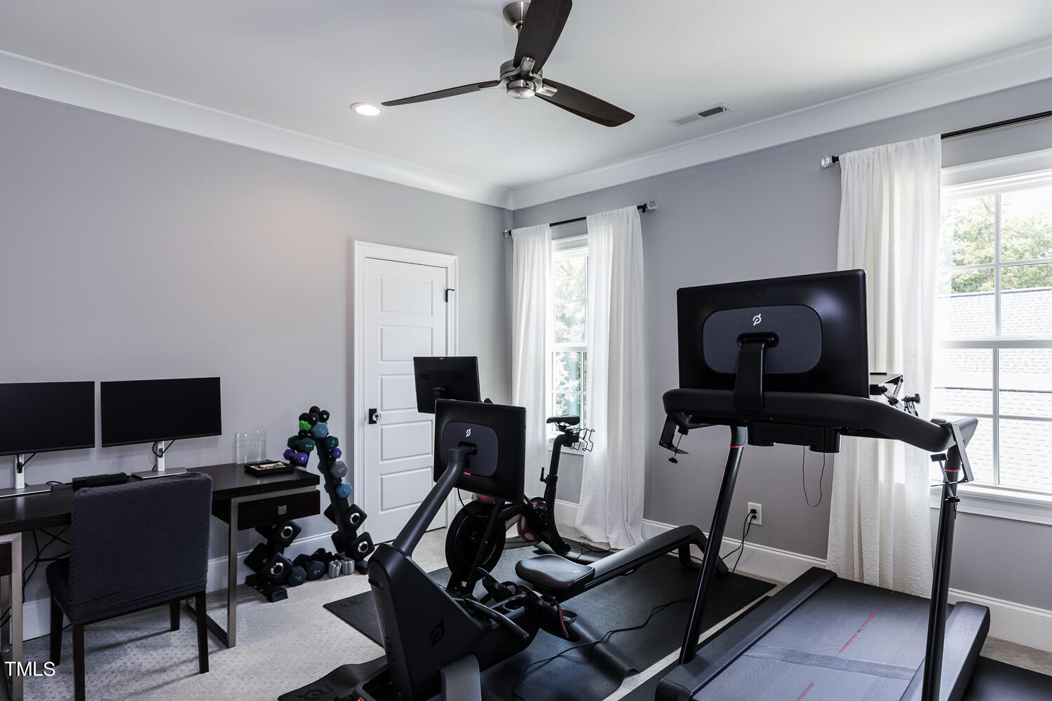 11405 Royal Amber Way Raleigh, NC 27614 - Photo 51 of 61 a room with gym equipment and windows
