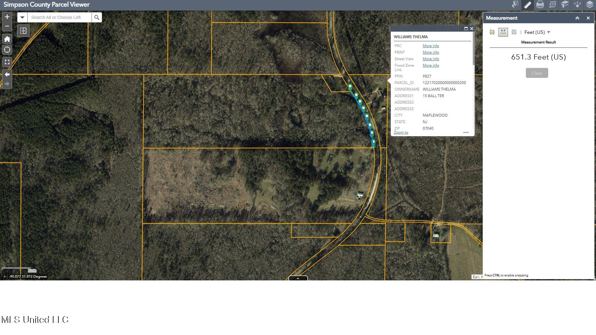 543 Lee Bass Road Pinola, MS 39149 - Photo 5 of 5 650ft_frontage