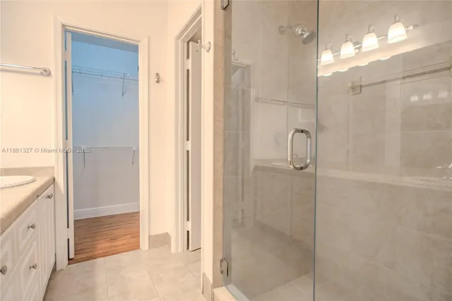 a bathroom with a shower