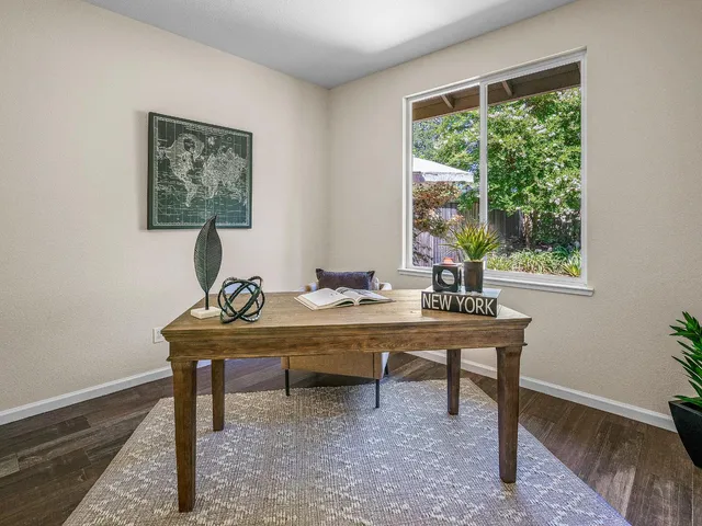 a view of a workspace with a window