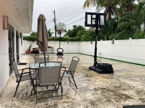 a view of a patio with a patio