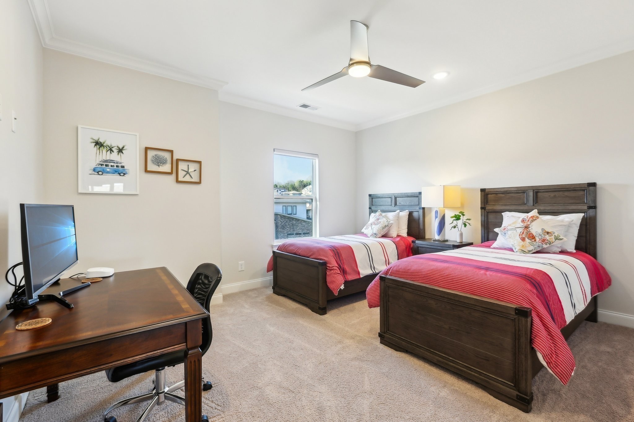 6004 Lookaway Circle Franklin, TN 37067 - Photo 64 of 80 a spacious bedroom with two beds and a desk