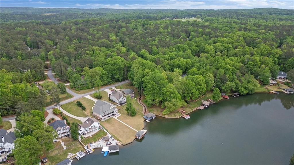 2191 Lakeview Parkway Villa Rica, GA 30180 - Photo 70 of 96 an aerial view of a house with a yard and lake view
