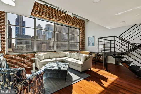 a living room with furniture