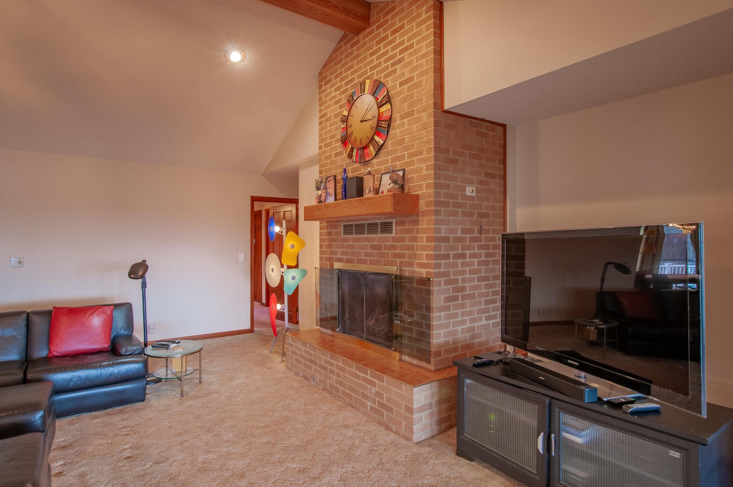 106 Merrick Lane Raphine, VA 24472 - Photo 11 of 46 a living room with furniture a flat screen tv and a fireplace