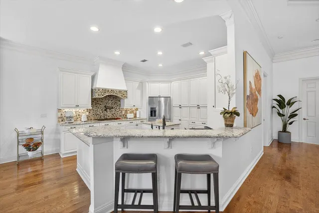 a view of a lake with a big yard