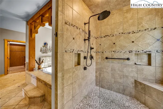 a bathroom with a shower